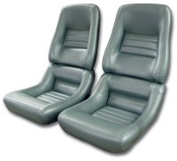 Leather Seat Covers Silvergreen 100%-Leather 4" Bolster For 1982 Corvette