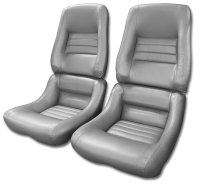 Leather Seat Covers Silver 100%-Leather 4" Bolster For 1981 Corvette