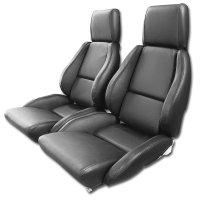 Leather Seat Covers- Black Standard For 1984-1988 Corvette