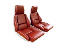 Leather Seat Covers- Red Standard For 1984-1985 Corvette