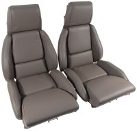 Leather Seat Covers- Gray Standard For 1988 Corvette