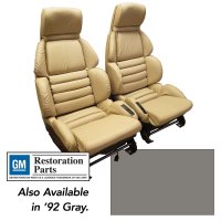 Leather Seat Covers- Gray Sport For 1992 Corvette