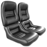 Leather-Like Vinyl Seat Covers Black 2" Bolster For 1979-1981 Corvette