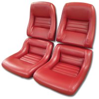 Leather-Like Vinyl Seat Covers Red 2" Bolster For 1979-1981 Corvette