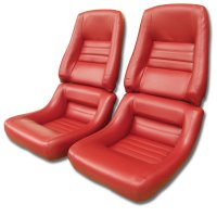 Leather-Like Vinyl Seat Covers Red 4" Bolster For 1979-1981 Corvette