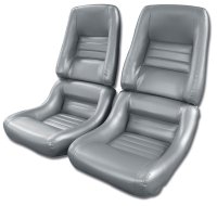 Leather-Like Vinyl Seat Covers Silver 4" Bolster For 1981 Corvette