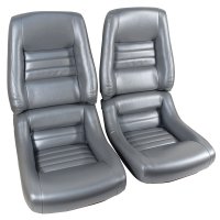 Mounted Leather-Like Vinyl Seat Covers Silver Pace 4" Bolster For 78 Corvette