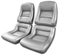 Mounted Leathr Seat Covers Slvr Pace Lthr/Vnyl Original 2" Blstr For 78 Corvette