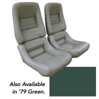 Mounted "Leather-Like" Vinyl Seat Covers Green 2" Bolster For 79 Corvette