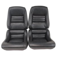 Mounted Leather-Like Vinyl Seat Covers Charcoal 2" Bolster For 82 Corvette