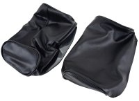 Headrest Covers- Black Leather For 1966 Corvette