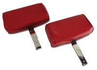 Headrests- Red Complete Vinyl For 1966 Corvette