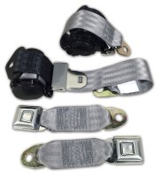 Gray Lap & Shoulder Seat Belts Single Retractor For 1974-1977 Corvette