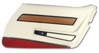 Door Panel White Deluxe W/Firethorn And Teak Insert RH For 76 Corvette