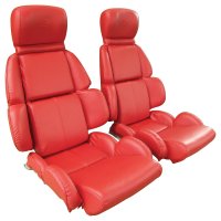 Leather-Like Vinyl Seat Covers Red Standard For 1993 Corvette