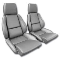 468972 OE Style Leather-Like Sport Seat Covers W/O Perforated Inserts Saddle For 84-87 Corvette