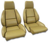 468472 OE Style 100% Leather Standard Seat Covers W/O Perforated Inserts Saddle For 84-87 Corvett...