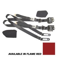 Flame Red Lap & Shoulder Seat Belts Single Retractor For 1986-92 Corvette