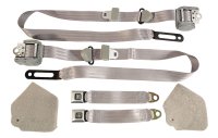 Silver Lap & Shoulder Seat Belts Single Retractor For 1984-1987 Corvette