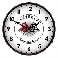 LED Clock W/1956-57 Logo For 1956-1957 Corvette