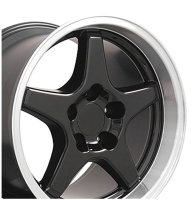 C4 ZR1 Style Repli Wheel Black Machined Lip 17X11 For 1988-1996 Corvette