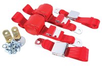 Seat Belts Rear Chrome Lift Latch Flame Red For 1964-1973 Mustang