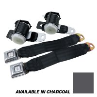 Front Fox Body Seat Belts Starburst Push Button Charcoal For 79-89 Mustang