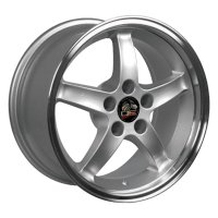 Cobra R style Deep Dish Wheel Silver Machined Lip 17x9 For 94-04 Mustang