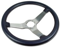 Steering Wheel Dark Blue Leather Satin Spokes For 1978-1979 Corvette