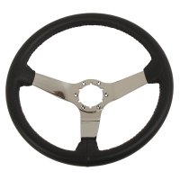 Steering Wheel Charcoal Leather Chrome Spokes For 1982 Corvette