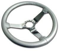 Steering Wheel Silver Pace Leather Chrome Spokes For 1978 Corvette