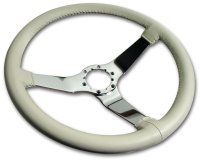 Steering Wheel Oyster Leather Chrome Spokes For 1979-1980 Corvette