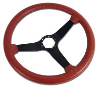 Steering Wheel Cinnabar Leather Black Spokes For 1981 Corvette