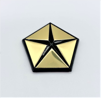 1967-Present Mopar Gold Pentastar Emblem - Adhesive Backed, Passenger Side Fender Badge