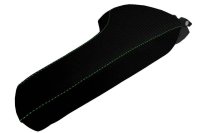 2016-2023 Camaro Console Lid Cover Carbon Fiber Green Stitch