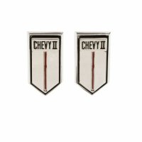 1966-1967 Chevy II and Nova Door Panel Emblem, "Chevy II", Sold as a Pair