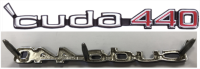 1970-1971 Plymouth Cuda Rallye Dual Scoop or Shaker Hood 'Cuda 440 Emblem - 3-Pin Mount (3462272)...