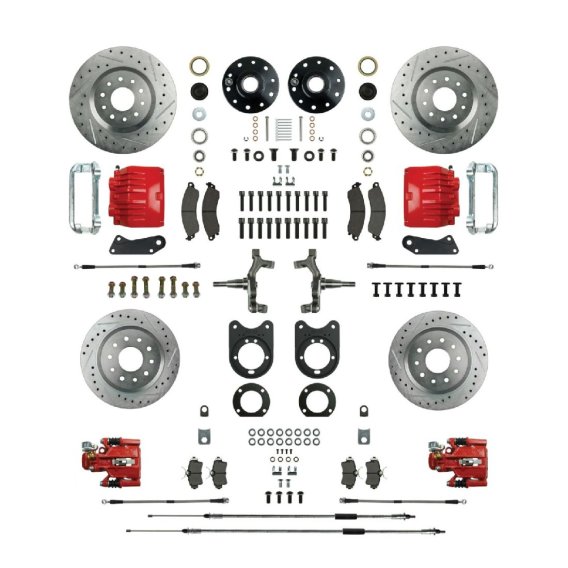 1968-1968 Chevrolet Chevy II Front and Rear Brake Conversion Kit The Right Stuff AFXWK55DZ