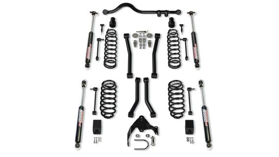 Fits Jeep JK 2 Door 3 " Lift Suspension System w/ 4 Sport Flexarms Track Bar and 9550 VSS Shocks ...