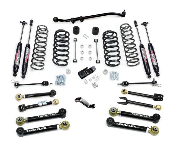 Fits Jeep TJ 4 " Suspension System w/ 8 Flexarms and 9550 Shocks 97-06 Wrangler TJ TeraFlex