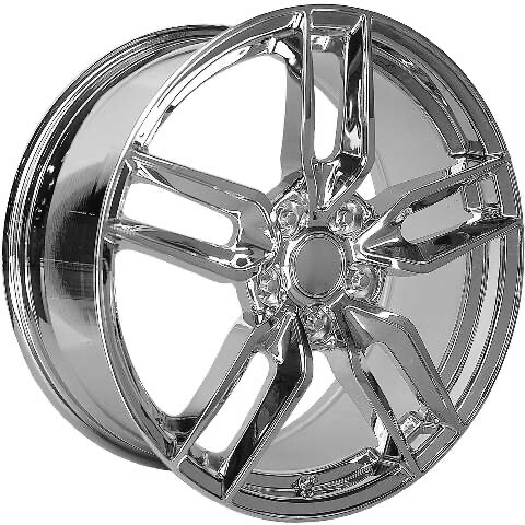 2005-2013 Corvette C6 Performance Replicas Z51 Style Split Spoke Chrome Wheel Rim 18x8.5" (Front)