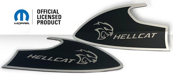 2015-2021 Challenger Dodge Hellcat Demon Stainless Carbon Fiber 2pc Door Badges