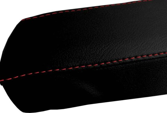 2016-2023 Camaro Console Lid Armrest Cover Leather Red Stitch