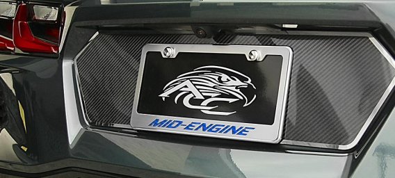 2020-2021 C8 Corvette Stainless License Plate Frame MID-ENGINE Script