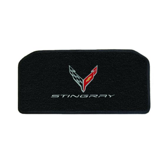 2020-2023 Corvette C8 Front/Rear Cargo Mats Flags Silver & Stingray Word Silver