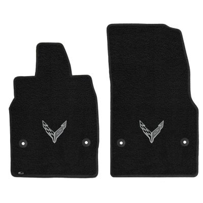 2020-2023 Corvette C8 Lloyd Embroidered Front Floor Mats - Monochromatic Flags 