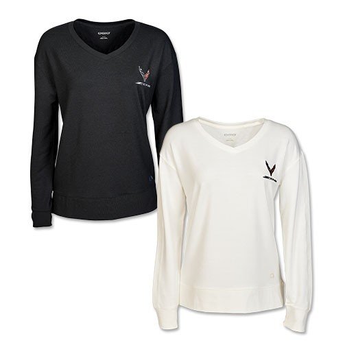 2023-2024 CORVETTE C8 Z06 LADIES L/S V-NECK SHIRT