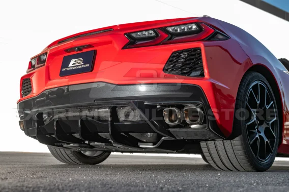 2020-2024 Corvette C8 Rear Bumper Add On Diffuser Lip Carbon Flash