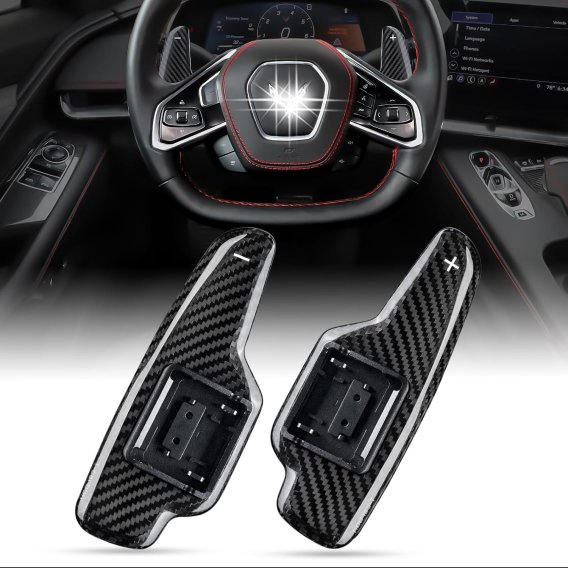 2020-2024 Corvette C8 Z51 Z06 Replacement Paddle Shifter Paddle Extensions Black