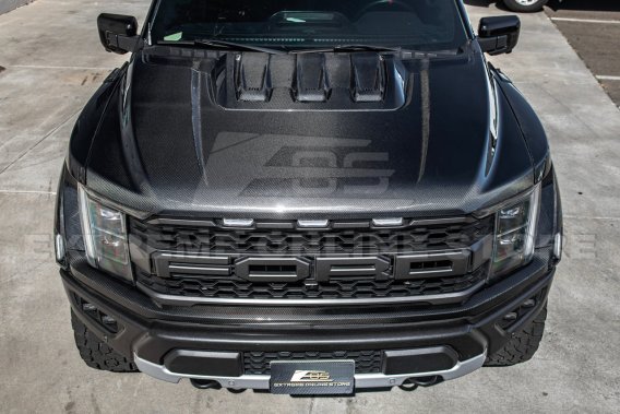 2021-Up Raptor Ford F-150 Carbon Fiber Hood Cover with Vent